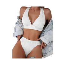 Maiô Feminino De Uma Peça Com Decote Em V, Costas Descobertas, Controle De Barriga, Corte Alto, Cor