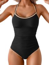 Maiô feminino de uma peça para mulheres negras com controle de barriga