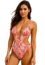 Maiô Feminino Engana Mamãe Com Bojo Estampado e Calcinha Empina Bumbum