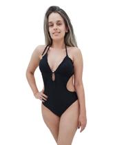Maiô feminino engana mamãe ripple levanta bumbum preto P ao XG48