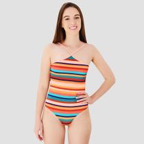 Maiô Feminino Frente Única Listrado Evebeach