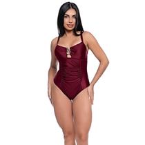 Maiô Feminino Liso Com Metal Recorte Franzido Bojo e Forro Maiô Feminino Liso Com Metal Recorte Franzido Bojo e Forro