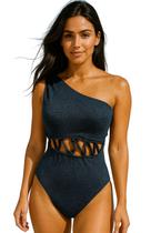 Maiô Feminino Lurex Com Bojo Ombro Único Recortes Trançados Maiô Feminino Lurex Com Bojo Ombro Único Recortes Trançados