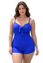 Maiô Feminino Plus Size com Bojo e Short e Alças Reguláveis
