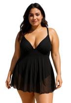 Maiô Feminino Plus Size com Bojo Estruturado e Saída em Tule Embutida