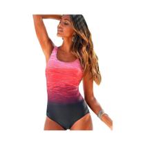 Maiô Feminino plus Size Com Costas Cruzadas E Estampa, Monokini 2024, Roupa De Banho