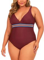 Maiô Feminino, Plus Size, Sem Bojo, Barolo, Elastic, Até 54