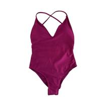 Maiô Feminino Sexy Acolchoado De Uma Peça, Cor Sólida, Roupa De Praia De Verão, Monokini
