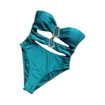 Maiô Feminino Sexy Com Recortes Em Metal, Modelo De Uma Peça, Alta Cintura, 3 Cores Maiô Feminino Sexy Com Recortes Em Metal, Modelo De Uma Peça, Alta Cintura, 3 Cores