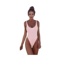 Maiô Feminino Sexy De Cor Sólida, Peça Única, Com Alça No Ombro, Roupa De Banho Para Surf, Roupa