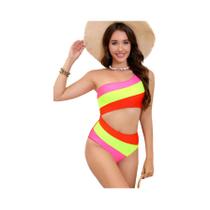 Maiô Feminino Sexy De Uma Ombro, Bodysuit De Praia, Roupa De Banho Para Piscina, Conjunto De