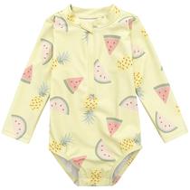 Maiô Gerber Baby Girls de manga comprida Rashguard 0-3 meses Maiô Gerber Baby Girls de manga comprida Rashguard 0-3 meses