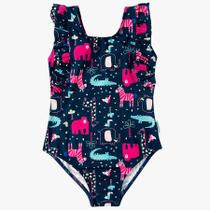 Maiô Infantil Alças Babados Proteção Uv50+ Tip Top 6395