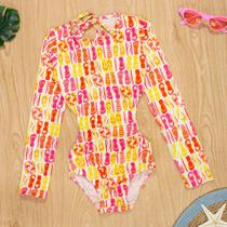 Maiô Infantil Amarelo de Meninas Estilo Verão e Proteção UV Maiô Infantil Amarelo de Meninas Estilo Verão e Proteção UV