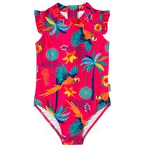 Maiô Infantil Arara Tropical Pink Tip Top