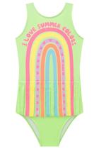 Maiô Infantil Arco-íris Franjas em Malha com Proteção Uv 50+ kukiê