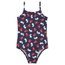 Maiô infantil azul marinho estampado corações - Boca Grande