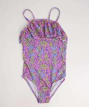 Maiô Infantil Babado Estampa Flores Marisa Tam 4 ao 10-59010