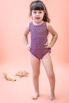 Maiô infantil babado no bumbum com proteção uv - estampa melancia