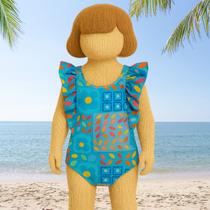 Maiô Infantil Color Pop com Babados Moda Praia Confortavel Moderno Gritty 64 Maiô Infantil Color Pop com Babados Moda Praia Confortavel Moderno Gritty 64