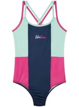 Maiô Infantil Cruza Nas Costas Verde Azul Tchibum Kamylus