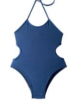 Maiô Infantil e Juvenil com amarração Azul Marinho Maiô Infantil e Juvenil com amarração Azul Marinho