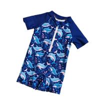 Maiô Infantil Elinfant Com Estampa Fashion, Manga Curta, Fechamento Com Zíper, Lavável E