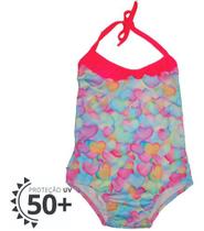 Maiô Infantil Engana Mamãe Coração Proteção Uv Praia Verão Maiô Infantil Engana Mamãe Coração Proteção Uv Praia Verão