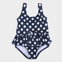 Maiô Infantil Fakini Poá Babados Proteção UV 50+ Feminino