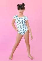 Maiô Infantil, Feminino, na cor Branca com Estampa, tecido de Lycra. Maiô Infantil, Feminino, na cor Branca com Estampa, tecido de Lycra.