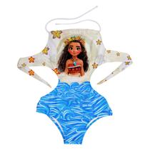 Maiô Infantil Feminino Personagem Moana Estampa Um Mar de Aventuras