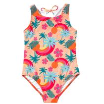 Maiô Infantil Fps Uv 50+ Proteção Solar Tip Top Natação Roupa de Praia Menina Bk62
