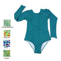 Maiô Infantil Manga Longa - Aqua Lake Maiô Infantil Manga Longa - Aqua Lake