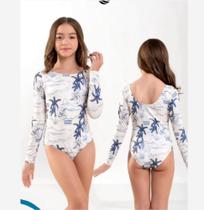 Maio infantil manga longa azul e branco