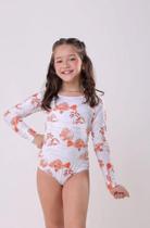 Maio infantil manga longa branco com laranja
