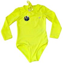 Maiô Infantil Manga Longa Proteção UV 50+ Estampa que Revela na Água Amarelo Neon Maiô Infantil Manga Longa Proteção UV 50+ Estampa que Revela na Água Amarelo Neon