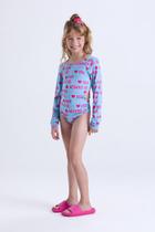 Maiô Infantil Manga Longa UV50+ Mermaid Recortes Laterais
