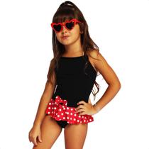 Maiô Infantil Menina Juvenil Modinha Lançamento Maio Princesas Com Babado Bebê Proteção Uv 50 3d Praia Mix