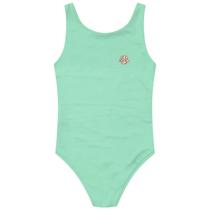 Maiô infantil menina regata neon liso estampa aparece na água