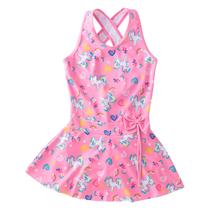 Maiô Infantil Menina Saia Unicórnio UV Laço Tam 1 ao 6 Maiô Infantil Menina Saia Unicórnio UV Laço Tam 1 ao 6