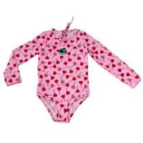 Maiô Infantil Para Menina Manga Longa Proteção Uv 50+ Rosa Maiô Infantil Para Menina Manga Longa Proteção Uv 50+ Rosa