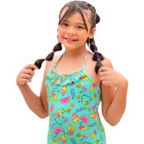 Maiô Infantil Praia Natação Bebê Proteção Uv50 Menina 1 à 10