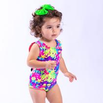 Maiô Infantil Praia/Piscina Proteção UV 50+ Cavalo Marinho Viva Flor