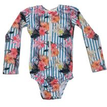 Maiô Infantil Proteção UPF50+ Manga Longa Zíper - Hibisco Maiô Infantil Proteção UPF50+ Manga Longa Zíper - Hibisco