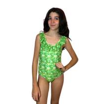 Maiô Infantil Proteção UPF50+ Natação - Green Flower - Mystique Nature