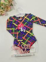 Maiô Infantil Siri Kids Manga Longa Fernanda Preto Cogumelo 39053