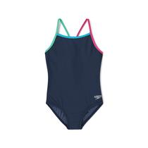 Maiô Infantil Speedo de Uma Peça com Alças Finas Estampa Azul