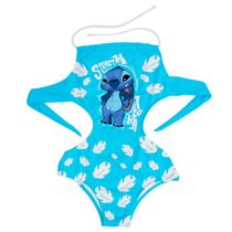 Maiô Infantil Stitch Aloha Ciano Floral