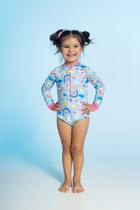 Maiô infantil zíper unicórnio