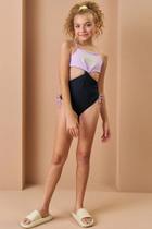 Maiô Infanto Juvenil Feminino Maiô Teen Menina Frente Única Reversível em Malha Carina UV 50 81866 VicVicky